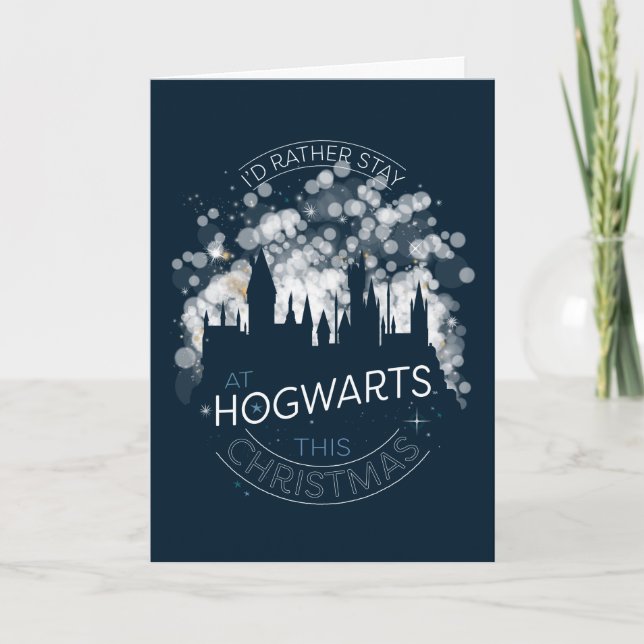 Jag hellre stannar på HOGWARTS™ magiska ljus konst Helgkort (Framsida)