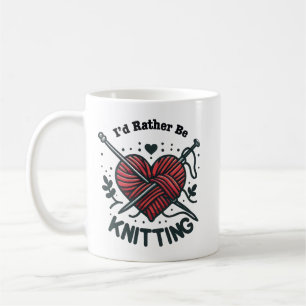 Jag hellre stickar hjärta garn grafisk stickare kaffemugg