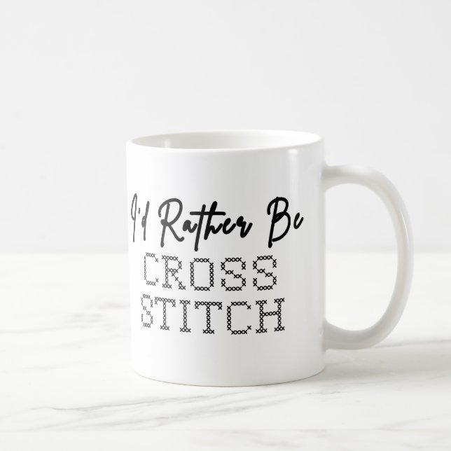 Jag hellre syr korsstygn - Korsstygnare Kaffemugg (Höger)