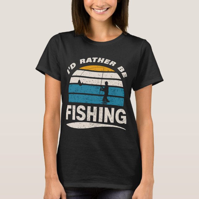 Jag hellre vara fiske t shirt (Framsida)