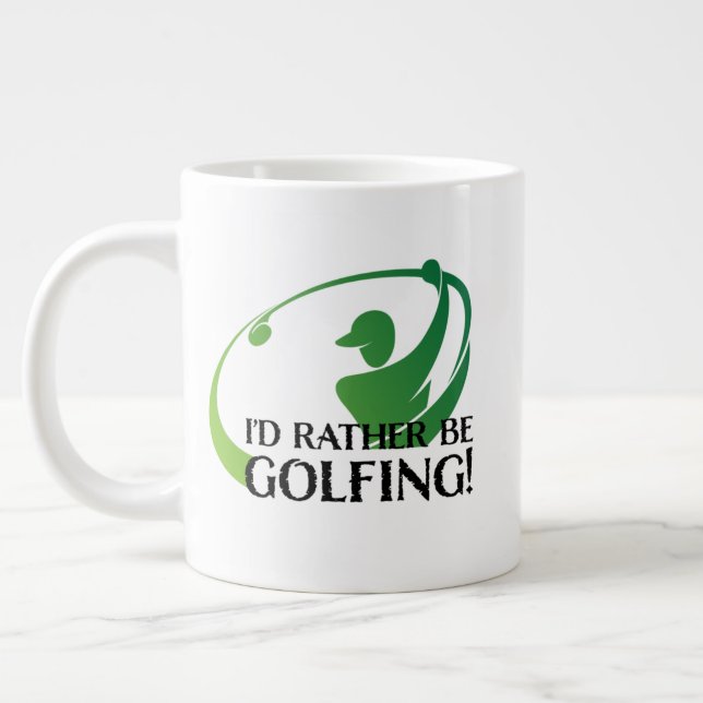 Jag hellre vara golfande golfare golf modern citat jumbo mugg (Vänster)