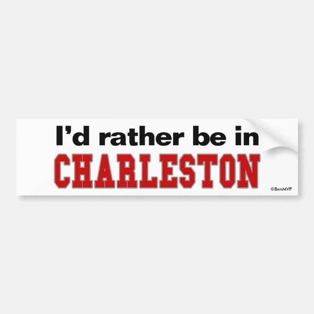 Jag hellre vara i Charleston Bildekal (Framsidan)