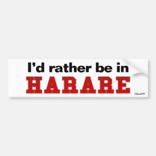 Jag hellre vara i Harare Bildekal