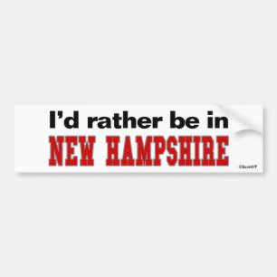 Jag hellre vara i New Hampshire Bildekal