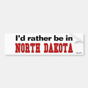 Jag hellre vara i North Dakota Bildekal