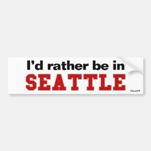Jag hellre vara i Seattle Bildekal