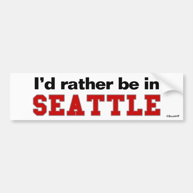 Jag hellre vara i Seattle Bildekal (Framsidan)