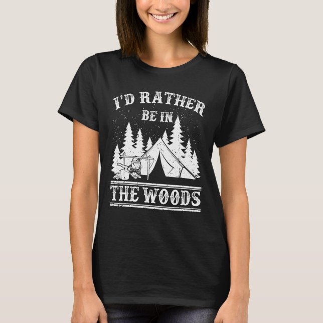 Jag hellre vara i skogen camping t shirt (Framsida)