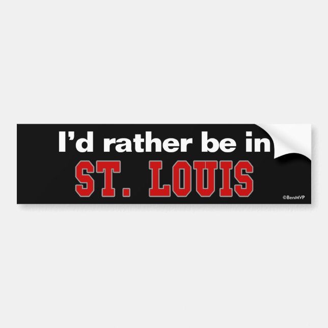 Jag hellre vara i St. Louis Bildekal (Framsidan)