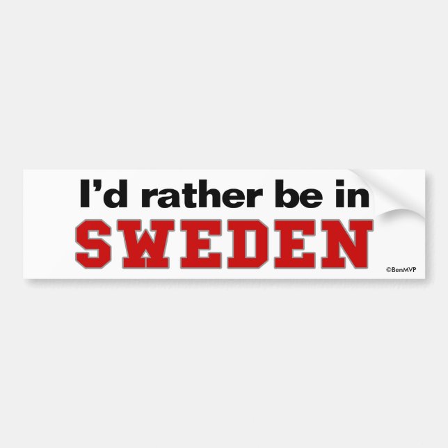 Jag hellre vara i Sverige Bildekal (Framsidan)