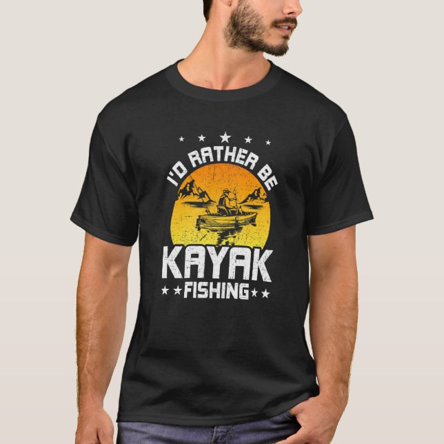 Jag hellre vara kajakfiske flugfiske t shirt (Framsida)