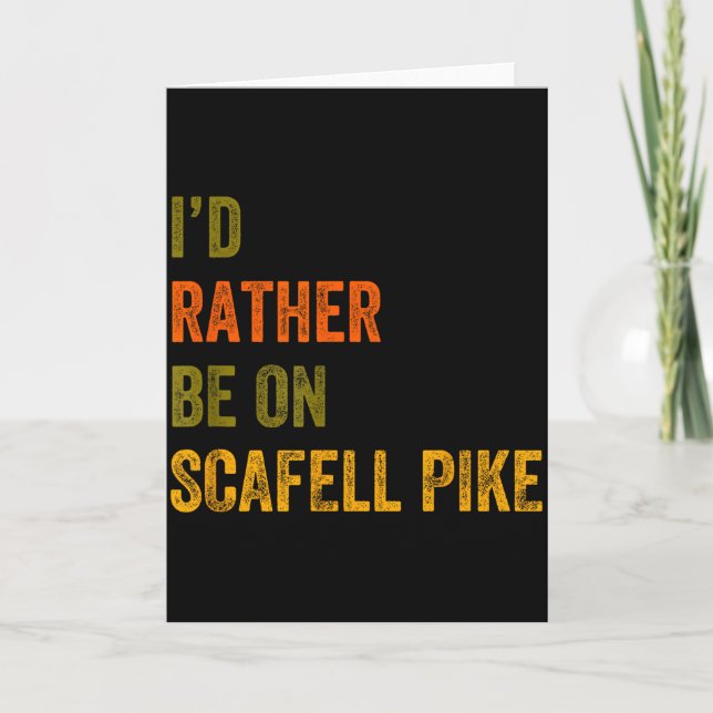 Jag hellre vara på Scafell Pike Lake District Retr Kort (Framsida)