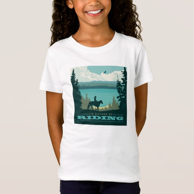 Jag hellre vara ridning t shirt (Framsida)