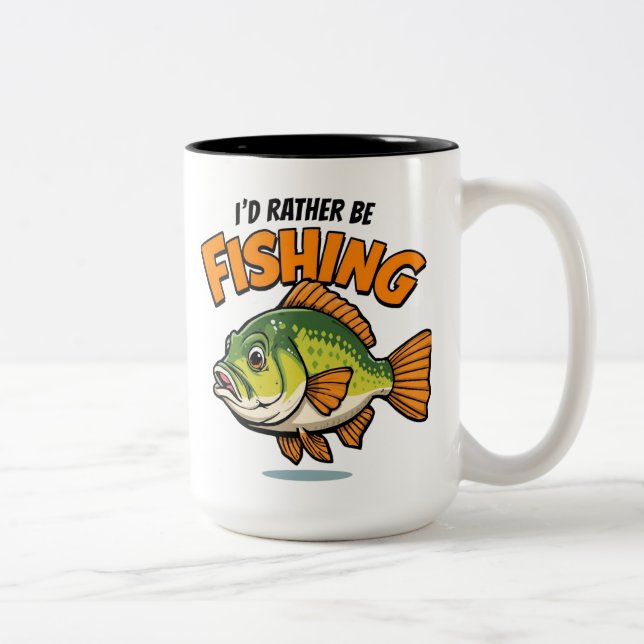 Jag hellre vore fiskande Två-Tonad mugg (Höger)