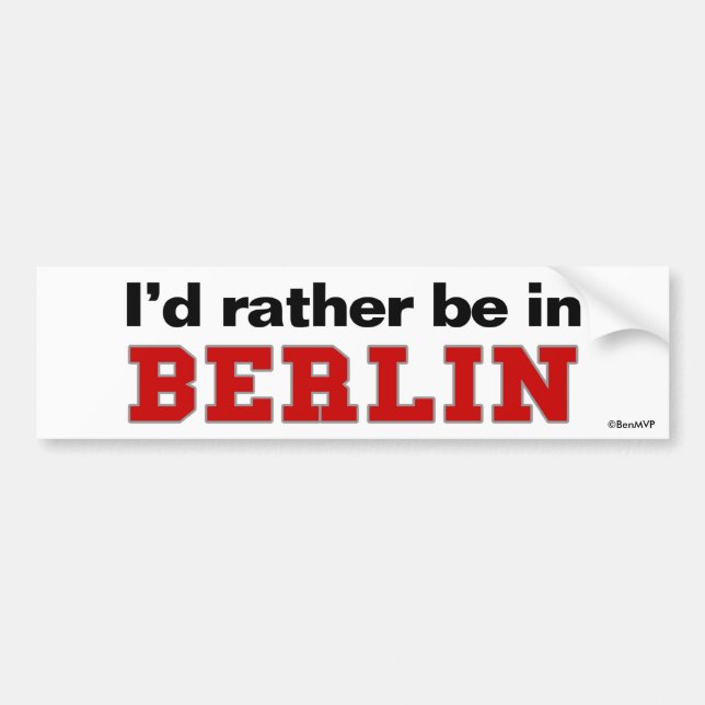 Jag hellre vore i Berlin Bildekal (Framsidan)