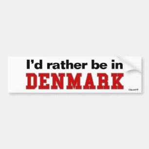 Jag hellre vore i Danmark Bildekal