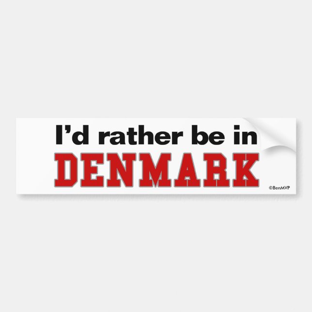 Jag hellre vore i Danmark Bildekal (Framsidan)