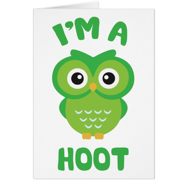 Jag heter A Hoot (Cute Uggla Pun) Hälsningskort (Framsidan)