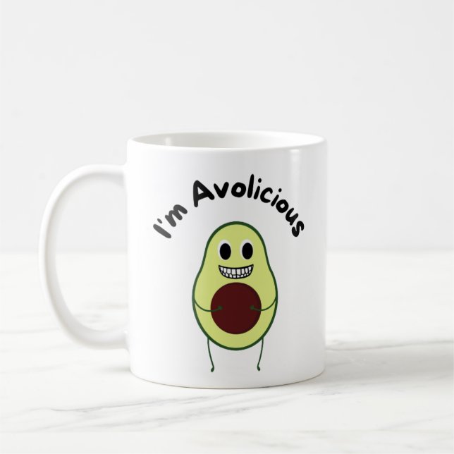 Jag heter Avolicious - Lusnyj Fruit Pun Kaffemugg (Vänster)