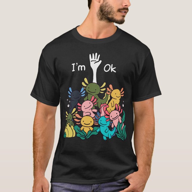 Jag heter Axolotl Funny Axolotl Fish Älskare T Shirt (Framsida)