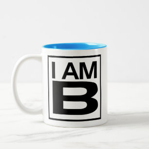 Jag heter B kaffe kopp med citat på baksidan. 2 t