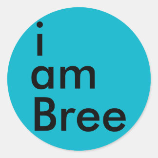 Jag heter Bree Sticker (blå) Runt Klistermärke