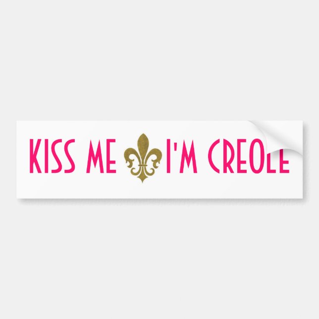 Jag heter Creole BUMPER STICKER (ROSA) Bildekal (Framsidan)