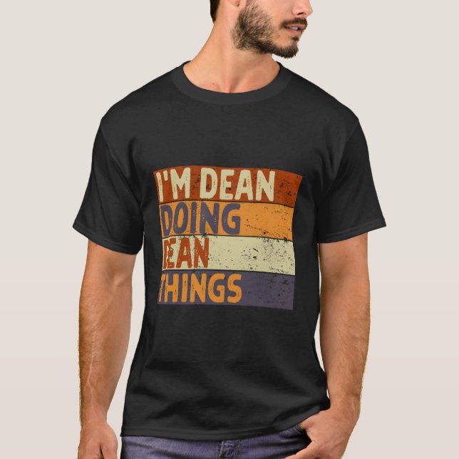 Jag heter Dean Doing Dean Sak Joke T Shirt (Framsida)