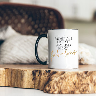 Jag heter Fabulous Funny Modern Tont Guld Script Två-Tonad Mugg