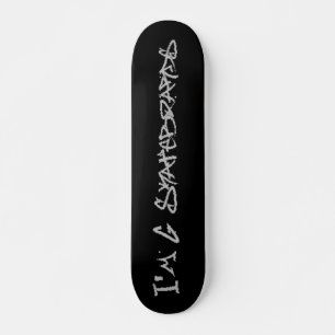 Jag heter G Skateboardbord (Rufa-typsnitt) - svart Skateboard Bräda 19,5 Cm