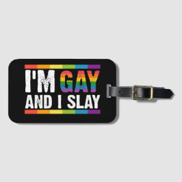 Jag heter Gay och Slay LGBTQ Gay pride Bagagebricka