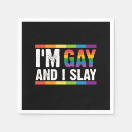 Jag heter Gay och Slay LGBTQ Gay pride Pappersservett
