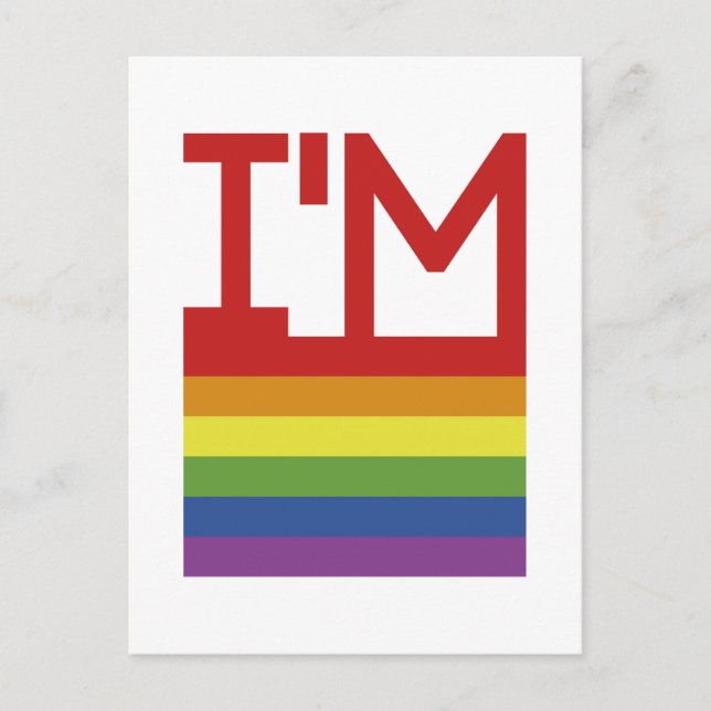 Jag heter Gay | Regnbåge Flagga Vykort (Framsida)