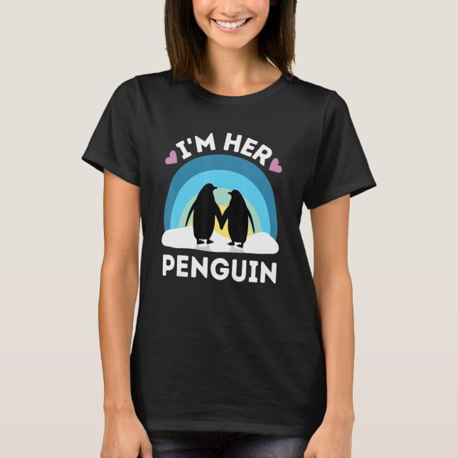 Jag heter Hennes Penguin - Cute Par T Shirt (Framsida)