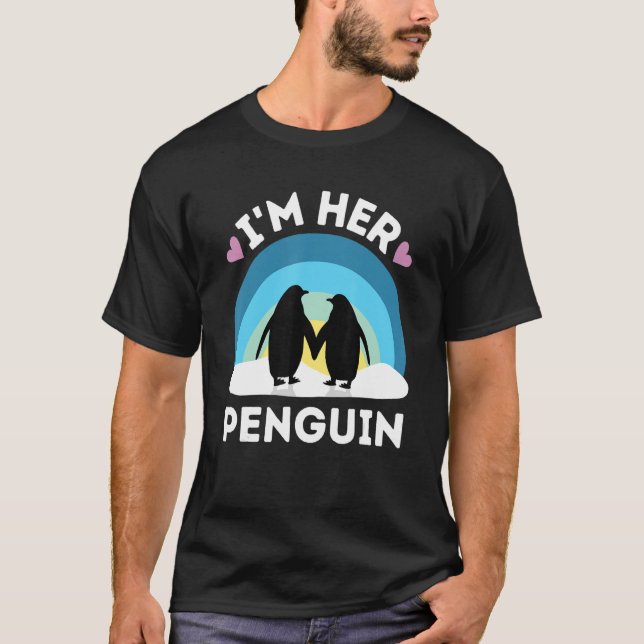 Jag heter Hennes Penguin - Cute Par T Shirt (Framsida)