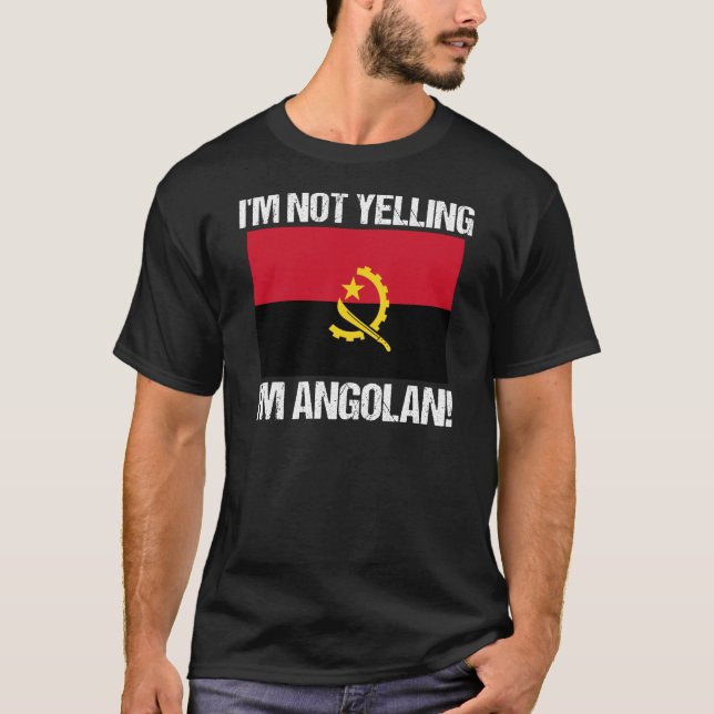 Jag heter inte Angolan Land Flagga Angola. T Shirt (Framsida)