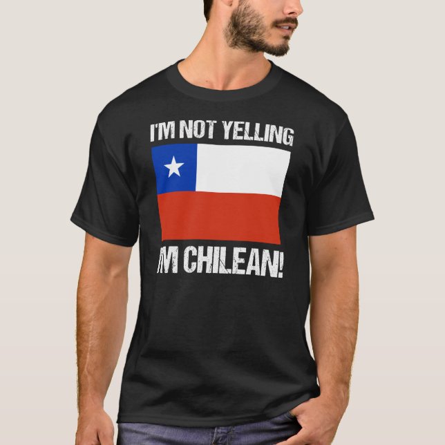Jag heter inte Chilean Land Flagga Chile T Shirt (Framsida)