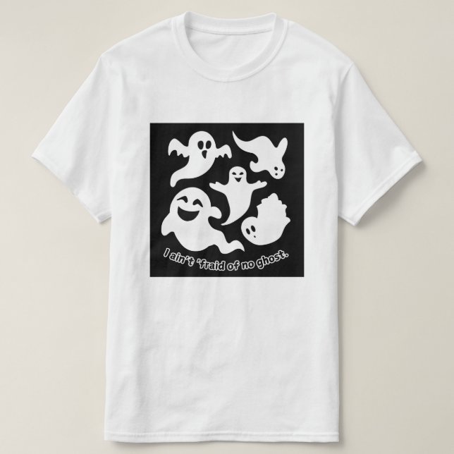 Jag heter inte "Frazzior av No Ghost Halloween Ico T Shirt (Design framsida)