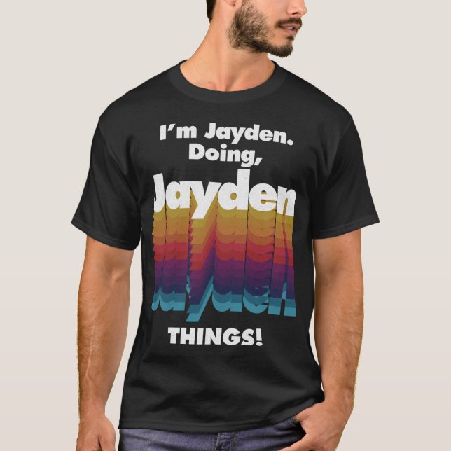 Jag heter Jayden Doing Jayden Sak Funny Birthday N T Shirt (Framsida)