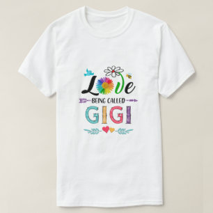 Jag heter Kärlek Gigi Daisy Flower Mors dag T Shirt