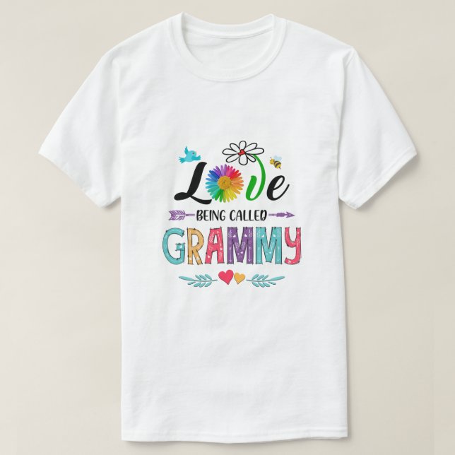 Jag heter Kärlek Grammy Daisy Flower Mammor Da T Shirt (Design framsida)
