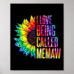Jag heter Kärlek Memaw Solros Tie Dye Mor Poster