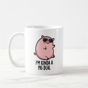 Jag heter Kinda A Gris Deal Funny Animal Pun Kaffemugg