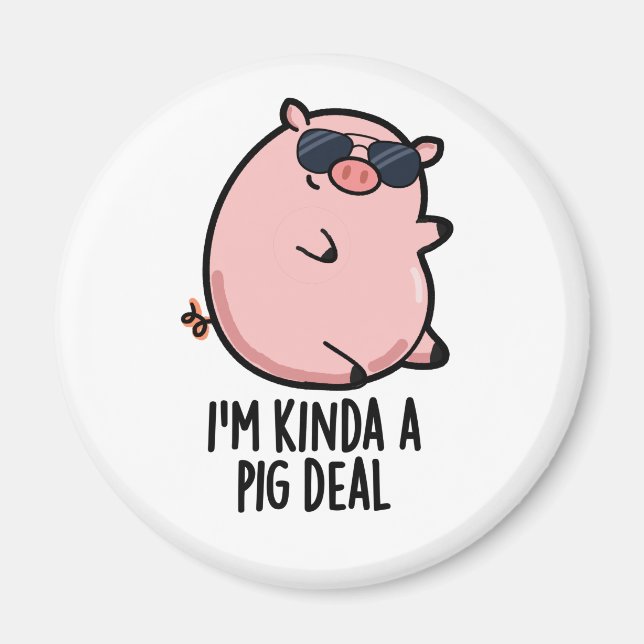 Jag heter Kinda A Gris Deal Funny Animal Pun Magnet (Framsidan)