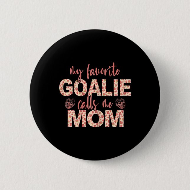 Jag heter Mamma Hockey Goalie Knapp (Framsida)