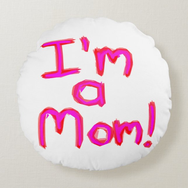 Jag heter MAMMA! Rund Kudde (Framsidan)