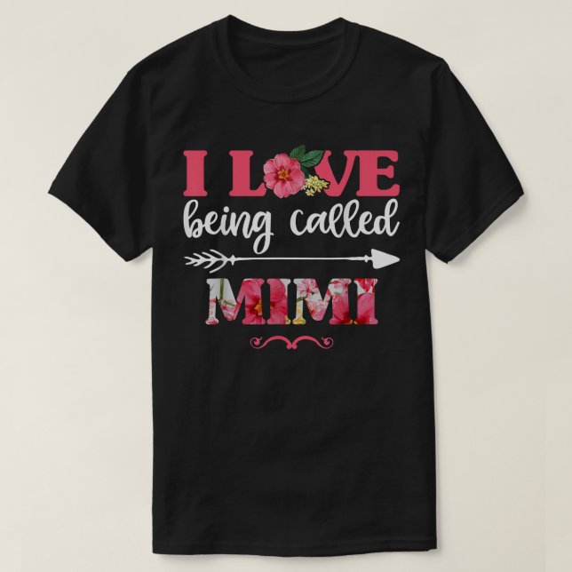 Jag heter Mimi Blommigt Shirts i Kärlek. T Shirt (Design framsida)