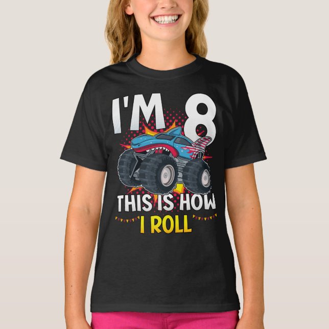 Jag heter Monster Lastbil Girl. T Shirt (Framsida)
