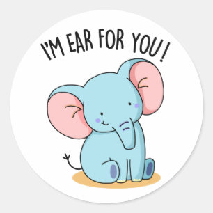 Jag heter Öar åt dig, Elphant Pun Runt Klistermärke