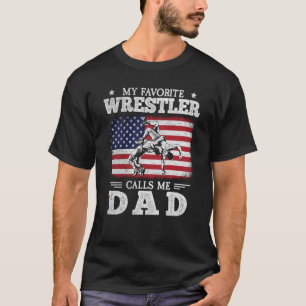 Jag heter Pappa US Flagga Wrestlin T Shirt